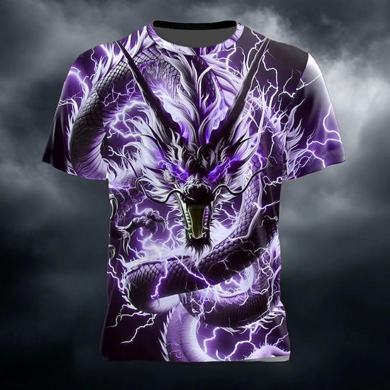 2025 Hot Sales New Creative Funny 3d Printing Cool Design T-shirt Dragon King Graphic Casual T Shirt Loose Oversize Y2k Top Tees