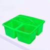 1/4pcs Stackable Thick Plastic Storage Boxes with Handles, 3 Compartments - Multi-Purpose Organizer for Classroom Supplies