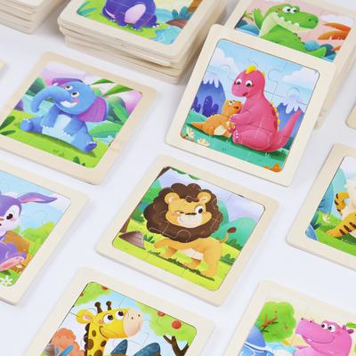 Dětské dřevěné puzzle 3-6 let staré dětské kreslené malé 9dílné puzzle raná výchova vzdělávací hračky