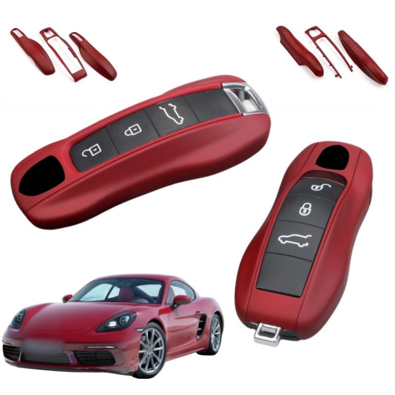 Red Color For Porsche Key Case For Panamera Cayenne Cayman Boxster 911 Macan Protection Shell Remote Key Cover