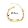 Hip Hop DIY Engraved Men Cuban Chain Bend Card Stainless Steel Bracelet