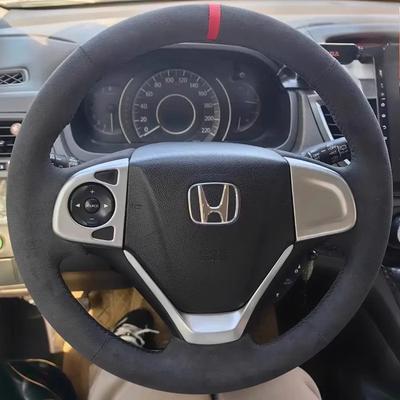 For Honda CR-V CRV 2012-2016 Hand-stitched Non-slip Wear Resistant Suede Car Steering Wheel Cover