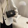 Fashion 2025 New Retro Solid Color Casual Spring Simple Chain Texture Shoulder Crossbody Small Square Bag