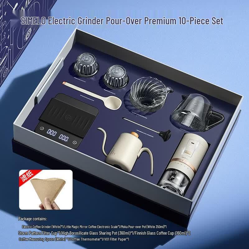 SIMELO V10 Electric Grinder Pour-Over Coffee Gift Set