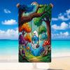 Quick Dry Beach Towel Smurfs Cute Pattern, Lightweight Absorbent Towel for Pool Beach Vacation Use
