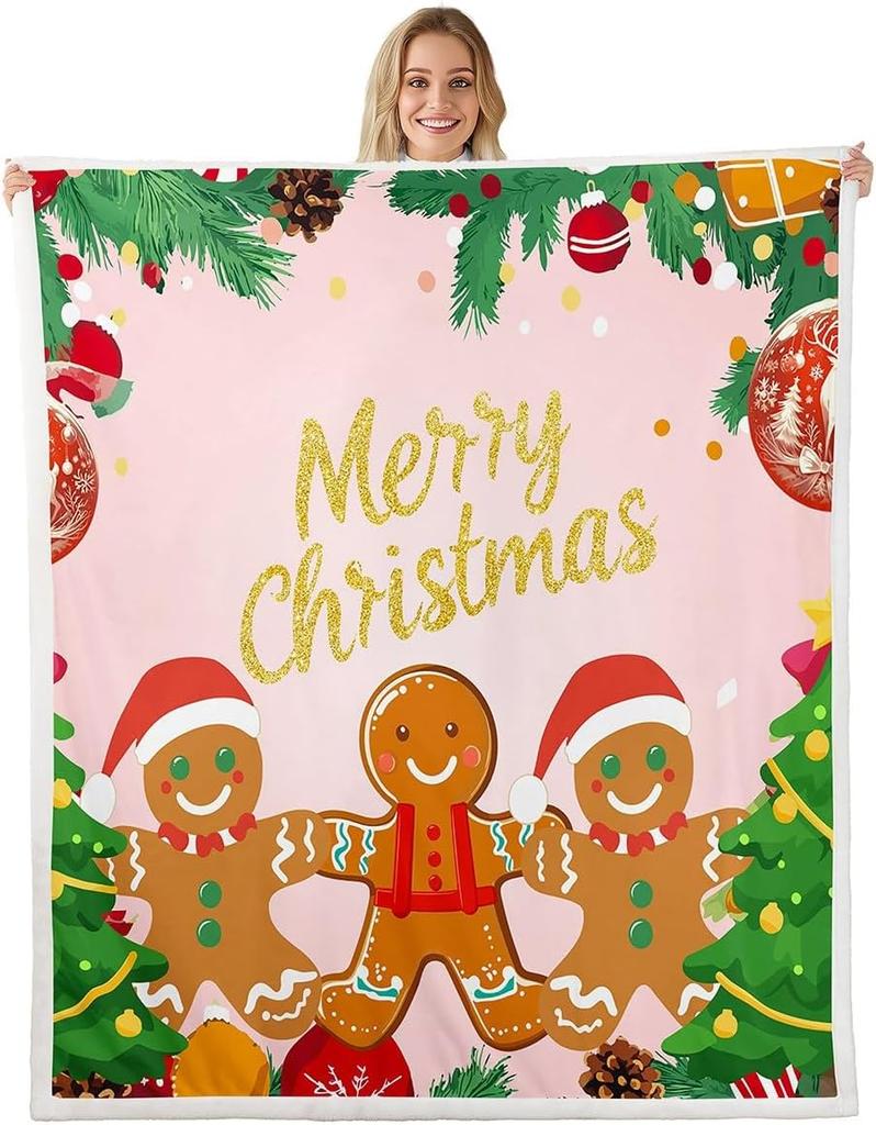 Pink Nutcracker Sherpa Throw Blanket for Couch Christmas Super Soft Cozy Fleece Xmas Cute Cartoon Blanket for Winter,Plush Throw
