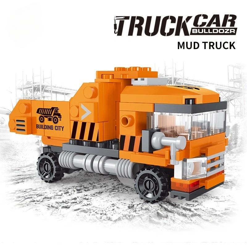 100 + stücke Baustein Kit Spielzeug Schlamm Kopf Auto Spielzeug Geschenk Engineering Serie Auto Kinder erwachsene Glückliches Geschenk