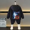 Boys and Girls Jacket Spring Ball Thin Section of The Middle and Large Children Loose Casual Hooded Rushing Coat Jacket Children's Outside