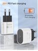 20W PD Fast Charger with EU/US/UK Plug - Single Port