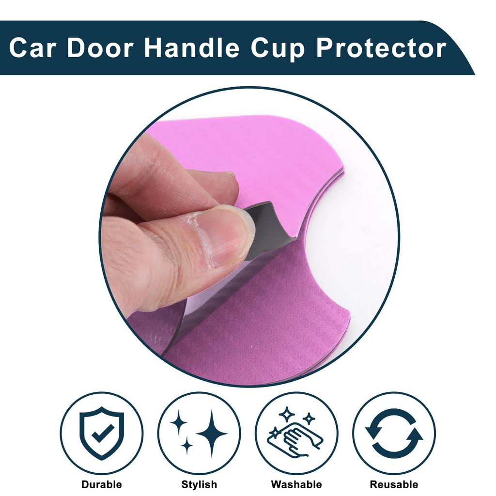 TUCKBOLD Car Magnetic Car Door Handle Scratch Protector 91x93-mm Anti-Scratch | Door Handle Protective Film Fiber Powder 4pcs