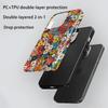 Retro oil painting flower mobile phone case iPhone16 anti-drop two-in-one film Apple mobile phone case 17promax