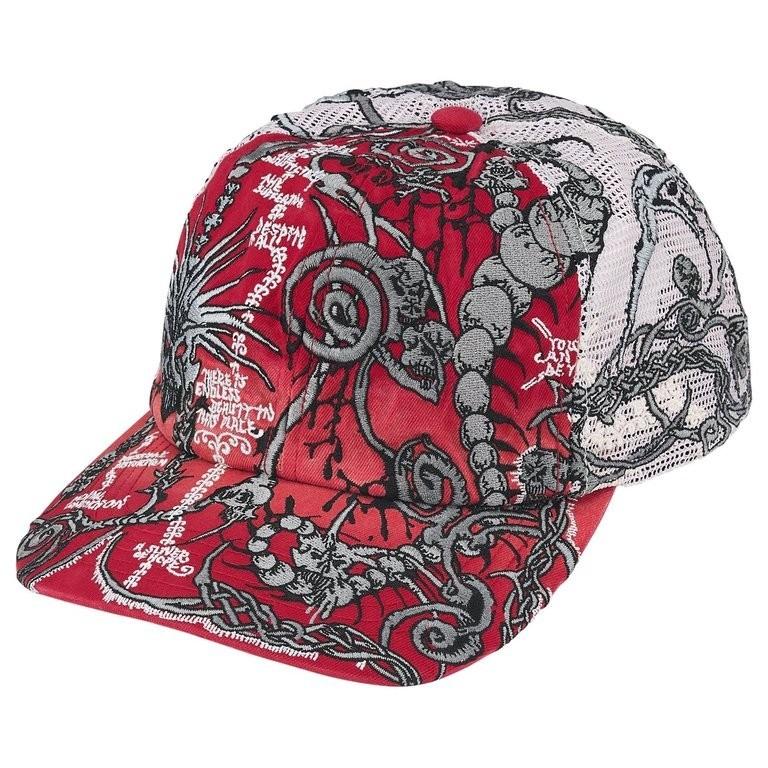 Supreme Wombat Embroidered Mesh Back 6-Panel Red One-Size