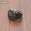 Punk 316L Stainless Steel Vikings Slavic Wheel Amulet Ring Scandinavian Runic Vikings Rings Jewelry