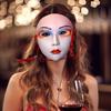 Hand Painted Mask Halloween Party Mask Full Face Mask Masquerade Mask for Women Cosplay Halloween Costume Accessories
