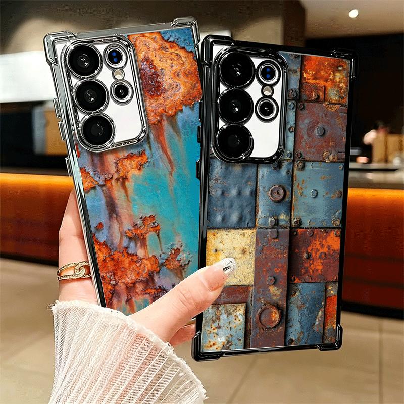 Vintage Industrial Style Rusty Pattern Soft Phone Case For Samsung Galaxy S26 Ultra S25 Edge S24 FE S23 Plus S22 S21 + S20 Plati