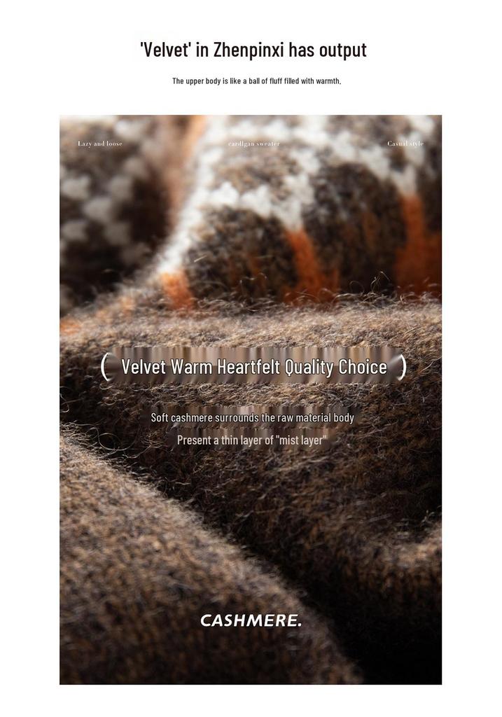 Women's Autumn/Winter 2026 Fair Isle Cashmere Sweater - Gentle Loose Fit, Round Neck Design