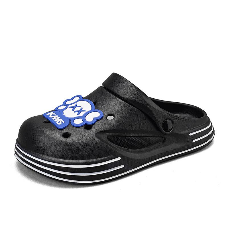 

Мужская и женская обувь с одинаковыми отверстиями, летняя нескользящая верхняя одежда с толстой подошвой, тапочки для спорта и отдыха, пляжные сандалии 36/37 чёрный