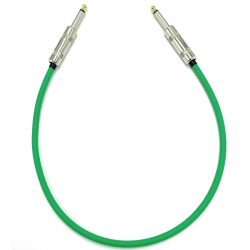 KMsound CANARE GS-6 Green Canare Patch Cable with L-L, S-S, and L-S Plugs, Made in Japan (S-S, 1m)