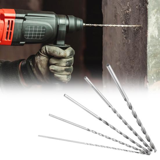 5Pcs Twist Drill Bit Lengthened Fast Chips Removal Round Shank Professional Twisted Drilling Bit Group for Tapping