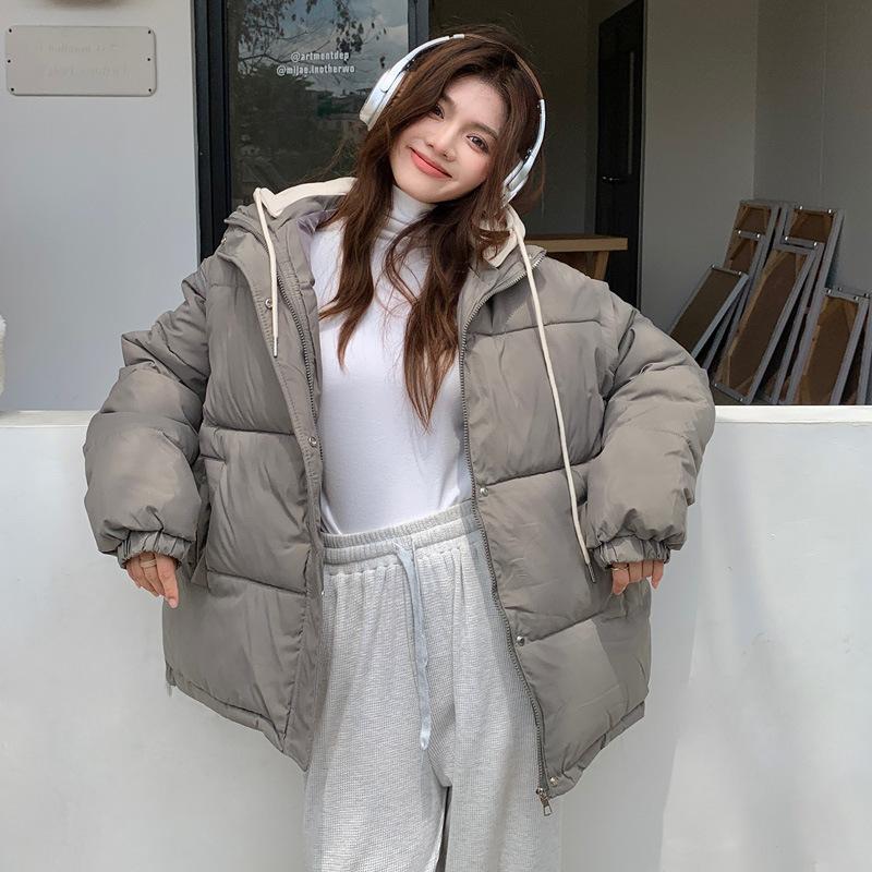 Oversized Parkas for Women Fall Winter  New Sleeves Hat Detachable Solid Coats Casual Zipper Down Solid Chic Jacket