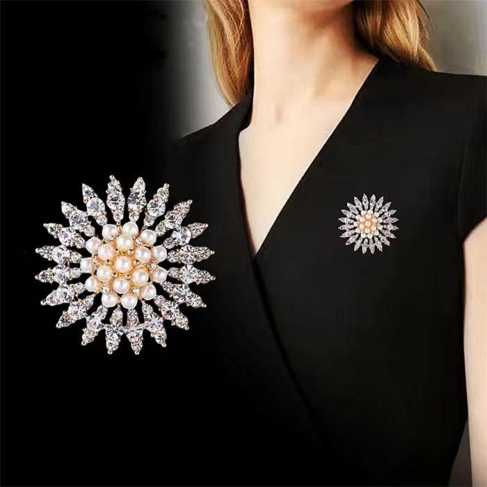 

Элегантная женская брошь с кристаллами и жемчугом - Модная булавка-корсетный аксессуар