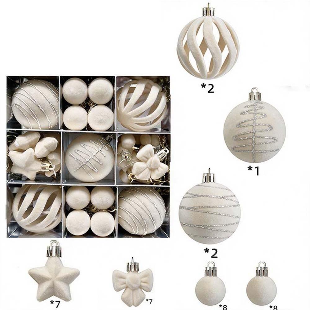 Assorted Xmas Tree Baubles Multicolor Flocked Tree Trinkets Velvet Hanging Spheres Neighbors