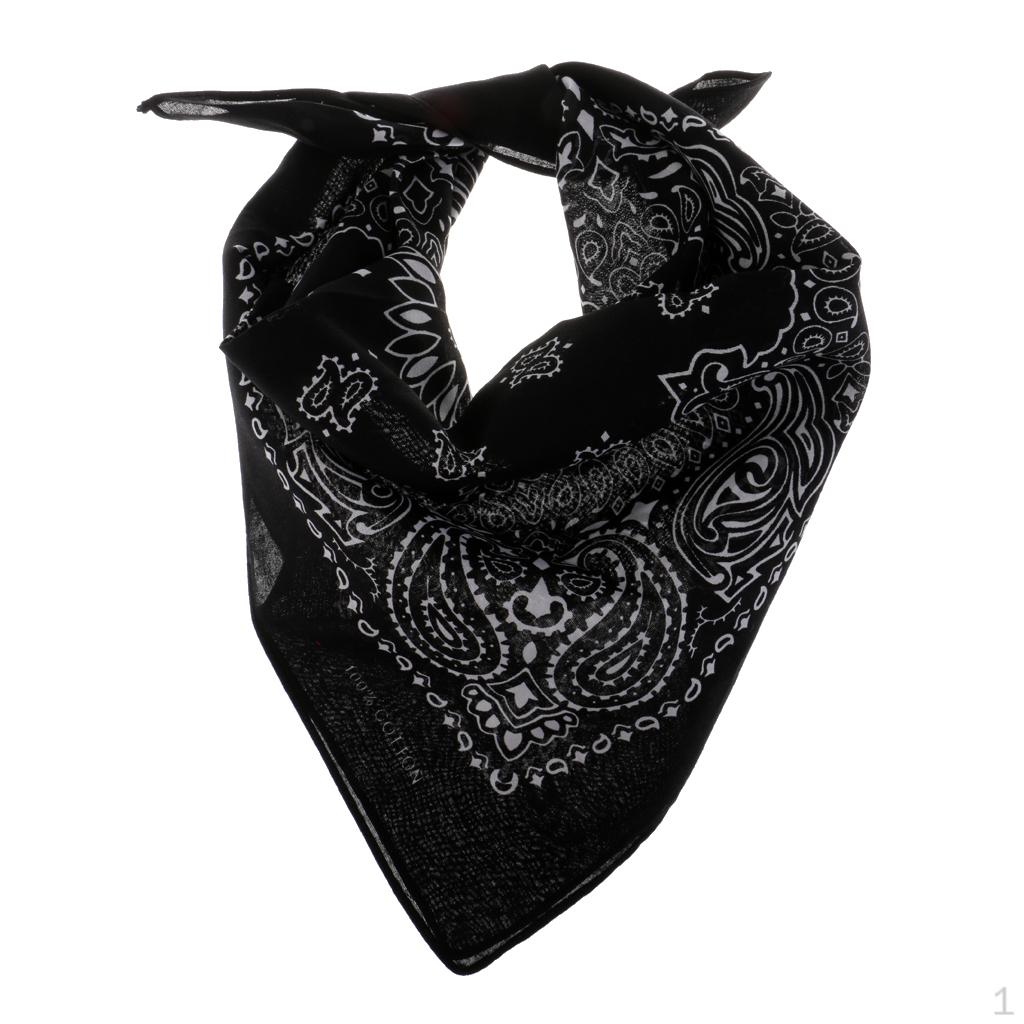 Printed Bandana Head Wrap Scarf Neckerchief чёрный