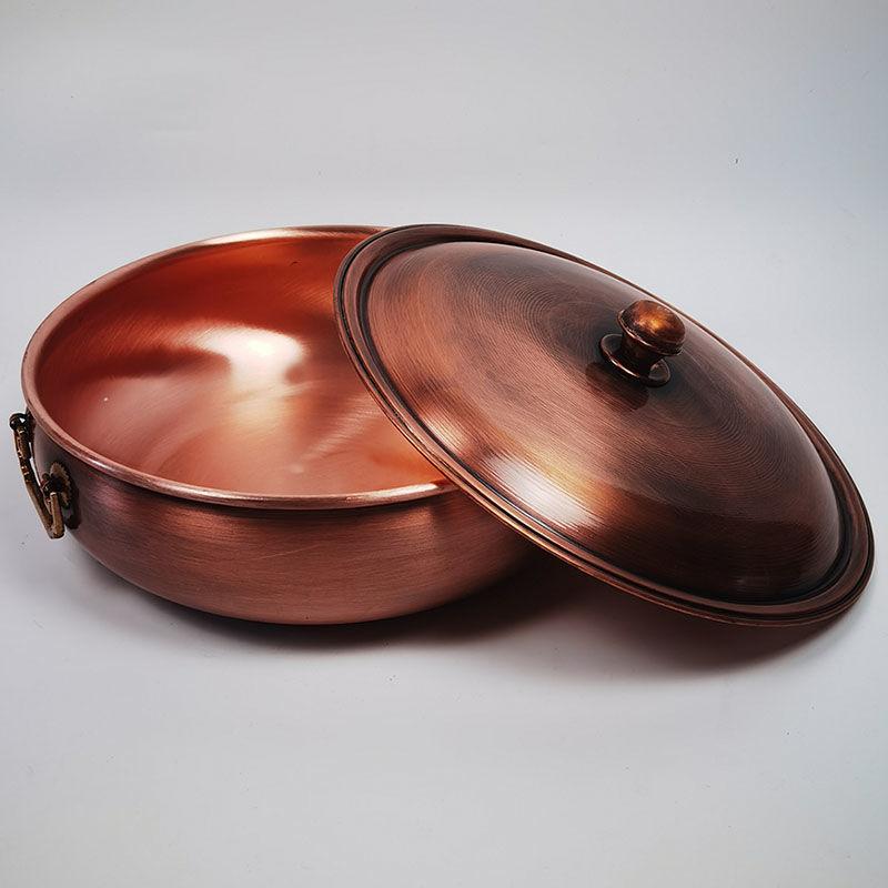 Oală fierbinte de cupru Aragaz cu inducție oală de supă de cupru pe gaz Oală retro îngroșată Oală manuală din cupru pur oală de cupru oale de bucătărie oale de bucătărie