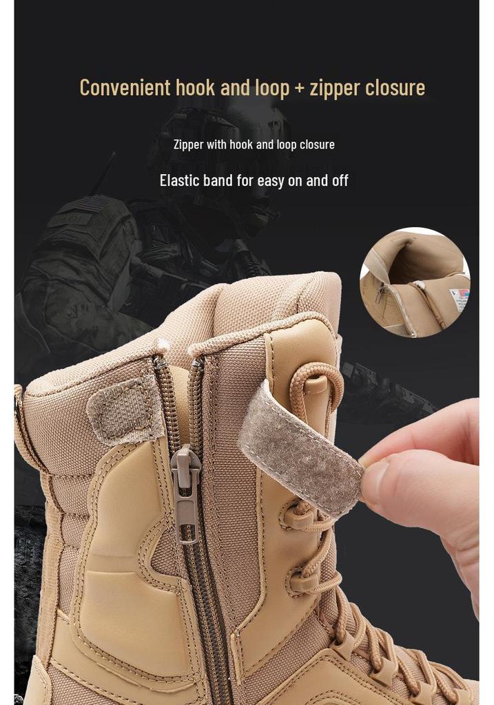 Men's High-Top Tactical Boots - Comfortable, Non-Slip, Wear-Resistant, Breathable Outdoor Military Footwear