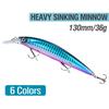 1Pc 130Mm/36G Simulation Minnow Fishing Lure Laser Engraving Long Casting Hard Lure With 3 Treble Hooks Wobble Fishing Tackles