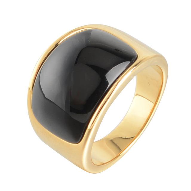 

2023 Кольца с овальным камнем для мужчин и женщин, модное обручальное кольцо из нержавеющей стали золотого цвета 12 чёрный