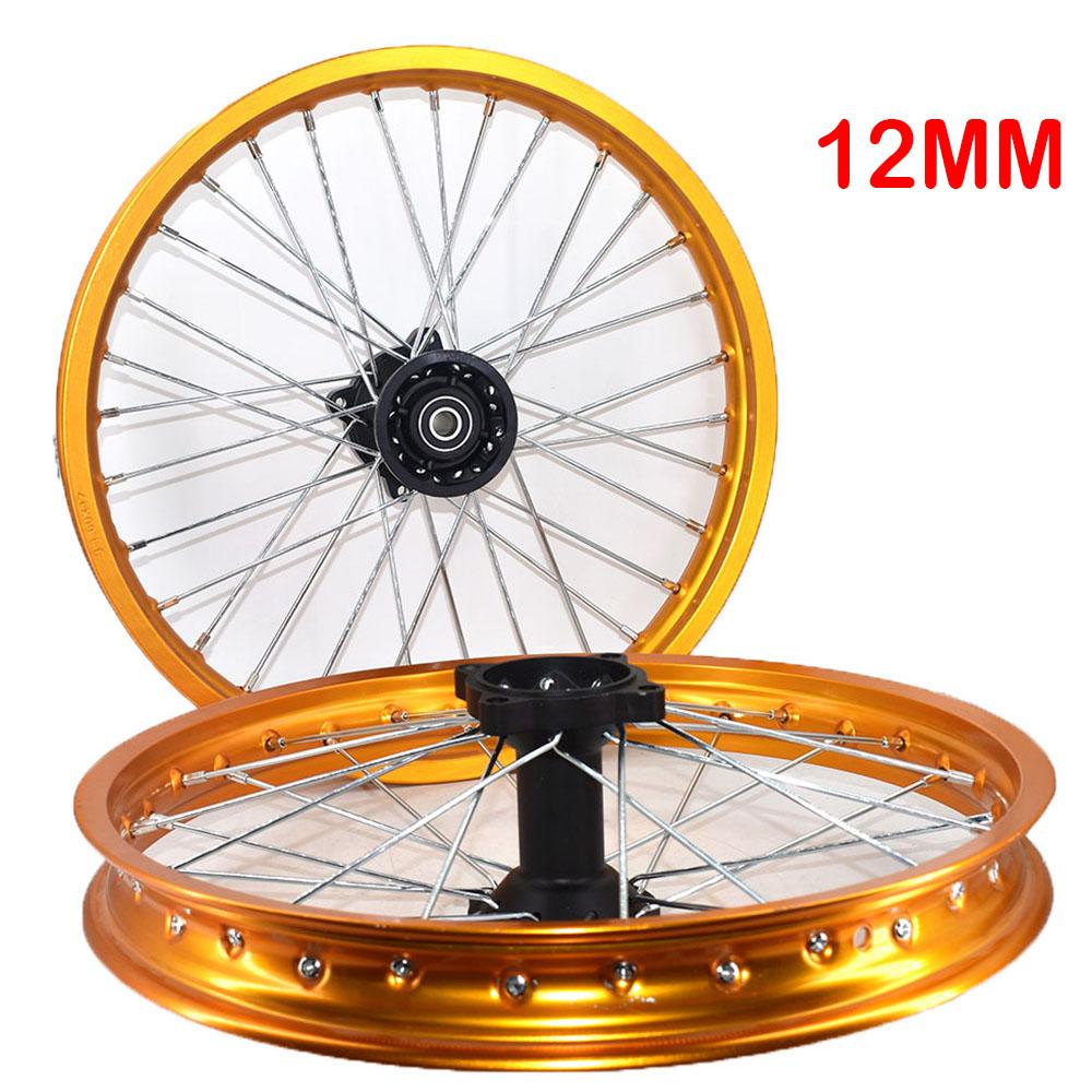 Aluminum Alloy 1.60-17 Inch Front 1.60-17 Inch Rear Rims  Wheel Rims Black Hub For KLX CRF   Kayo BSE Dirt Pit Bike Motorcycle