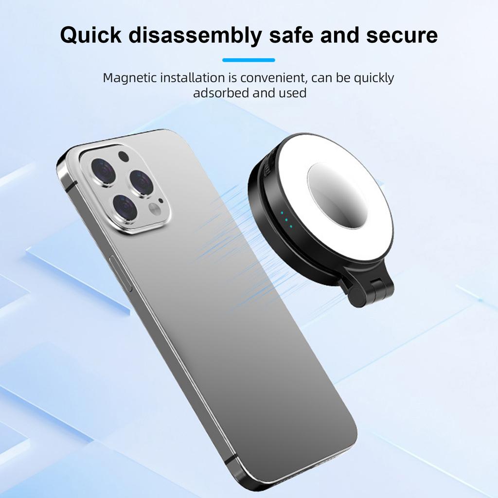 Magnetisches LED-Fülllicht für Telefon-Selfie-Licht Faltbares Smartphone-Licht 2500K 8500K Dimmbar Eingebauter Akku Selfie
