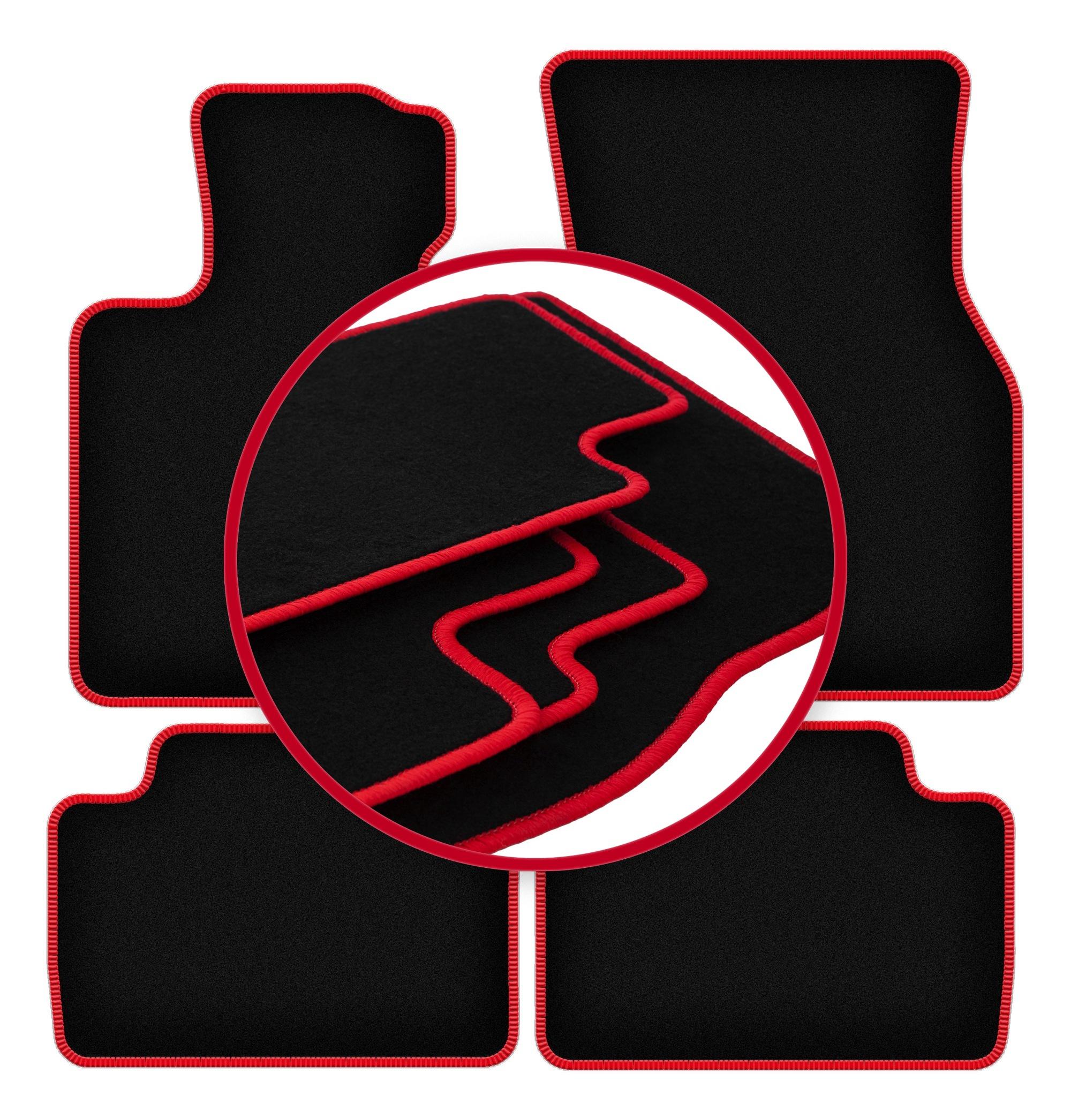 Velour floor mats with red edge for: Mini Cooper F55 5-door (2014-)