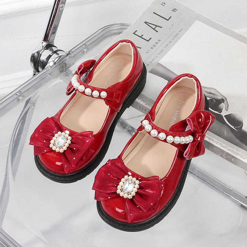 

Girls Mary Jane Princess Shoes Children s Single Shoes Spring 2026 New Children s Leather Shoes Students School Shoes Black Leather Shoes 42 size/inner length 25.5cm червоний