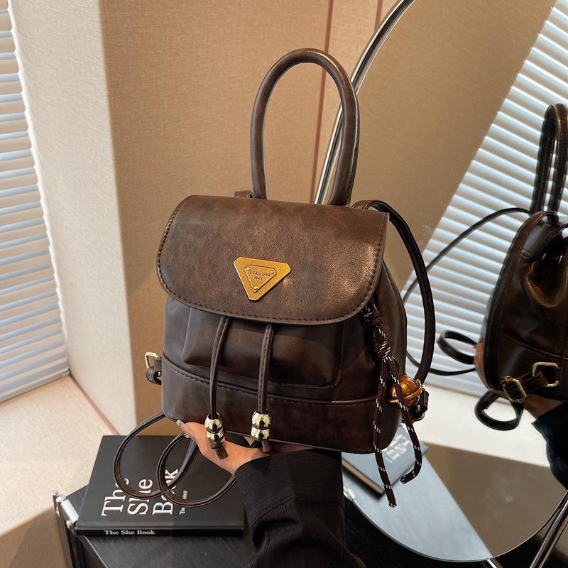 Frost Fall Bag Women's Retro Niche Design Handbag Bucket Bag New Casual High-end Small Backpack