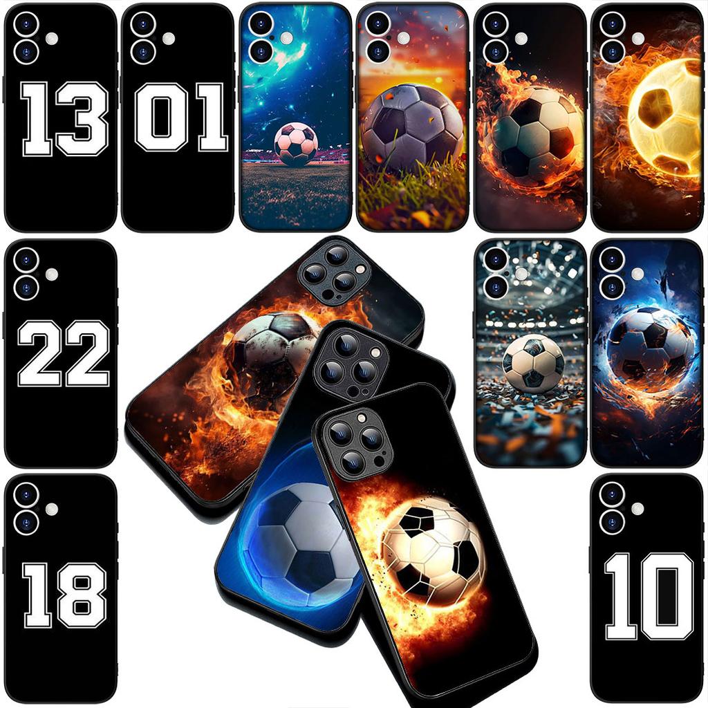 Soccer Number Football Silicone Cover for Samsung Galaxy S10 Lite S8 S9 Plus A33 A34 A31 70 A71 A72 Note 20 9 8 Coque Phone Case