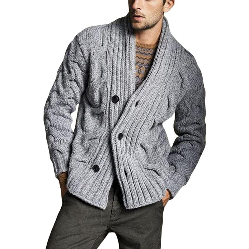

2025 Autumn/Winter New Sweater Cardigan Solid Color Long Sleeve Jacket M сірий колір