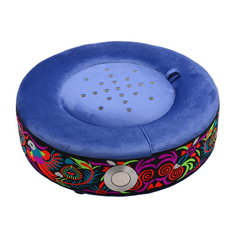 Portable Solid Wood Moxibustion Stool and Cushion Set for Hip, Abdomen, and Back Therapy
