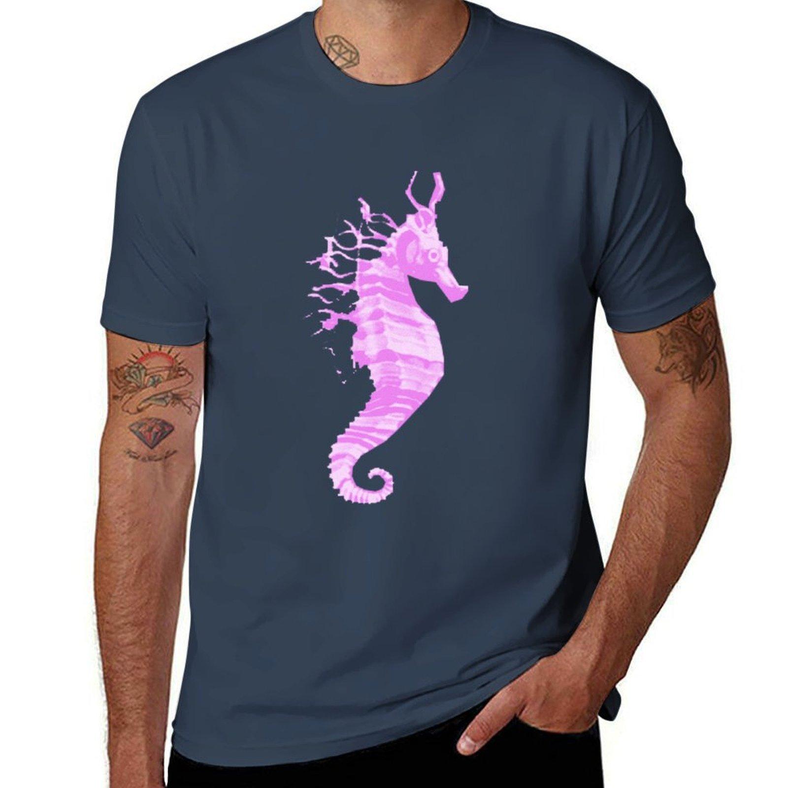 pink ponyfish TShirt Plus Size Simple Casual Top S