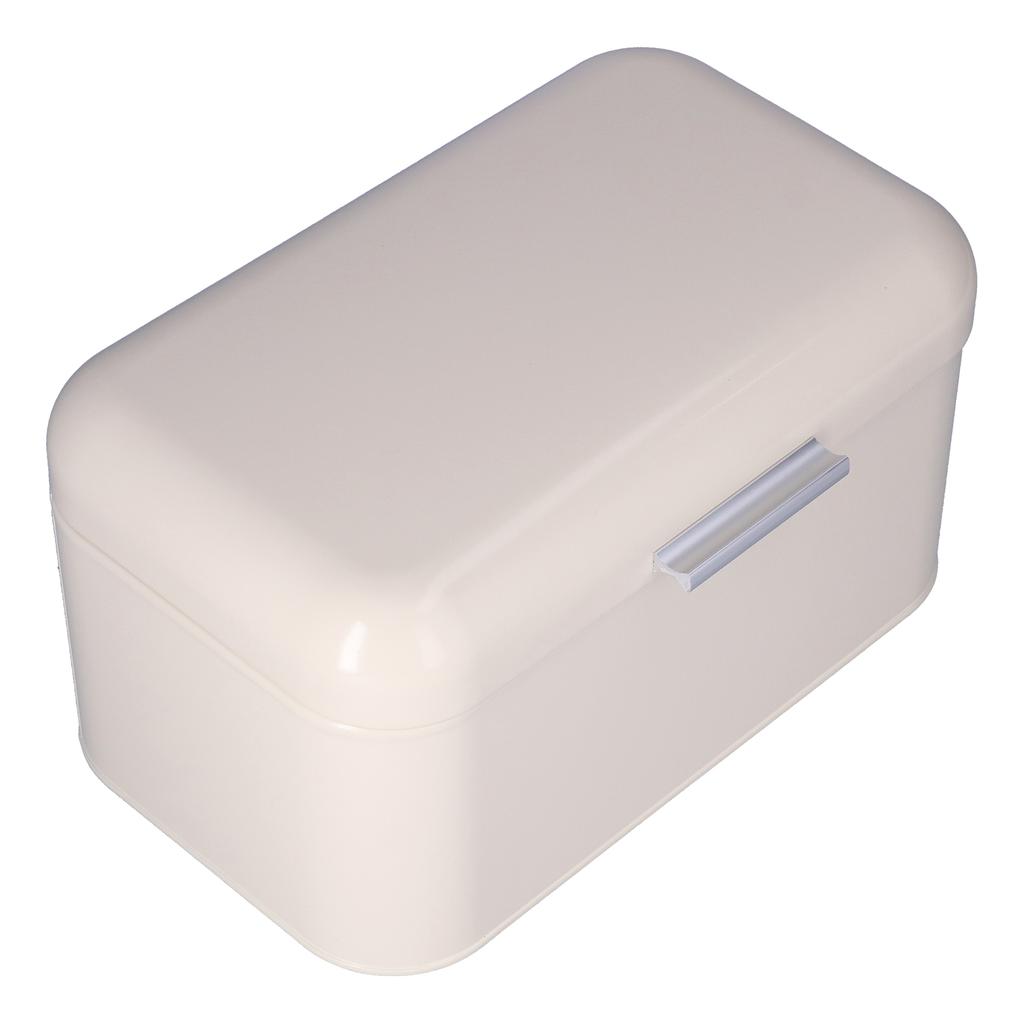 Milky White Bread Box Safe Odorless Large Capacity Anti Fingerprint Retro Tin Bread Box