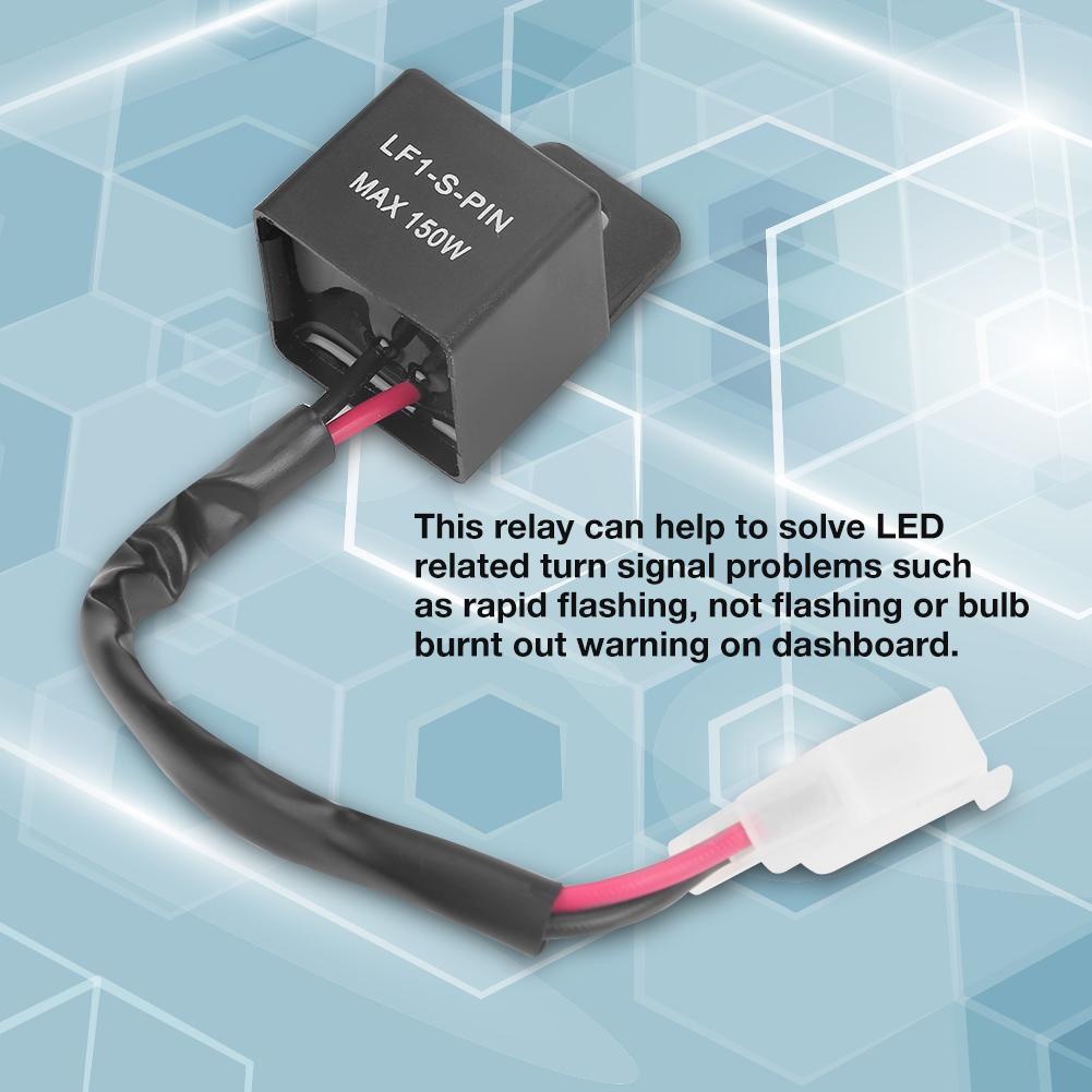 12V 150W 2Pin LED Flasher Blinker Relay with Cable for Motorcycle Turn Signal Indicator