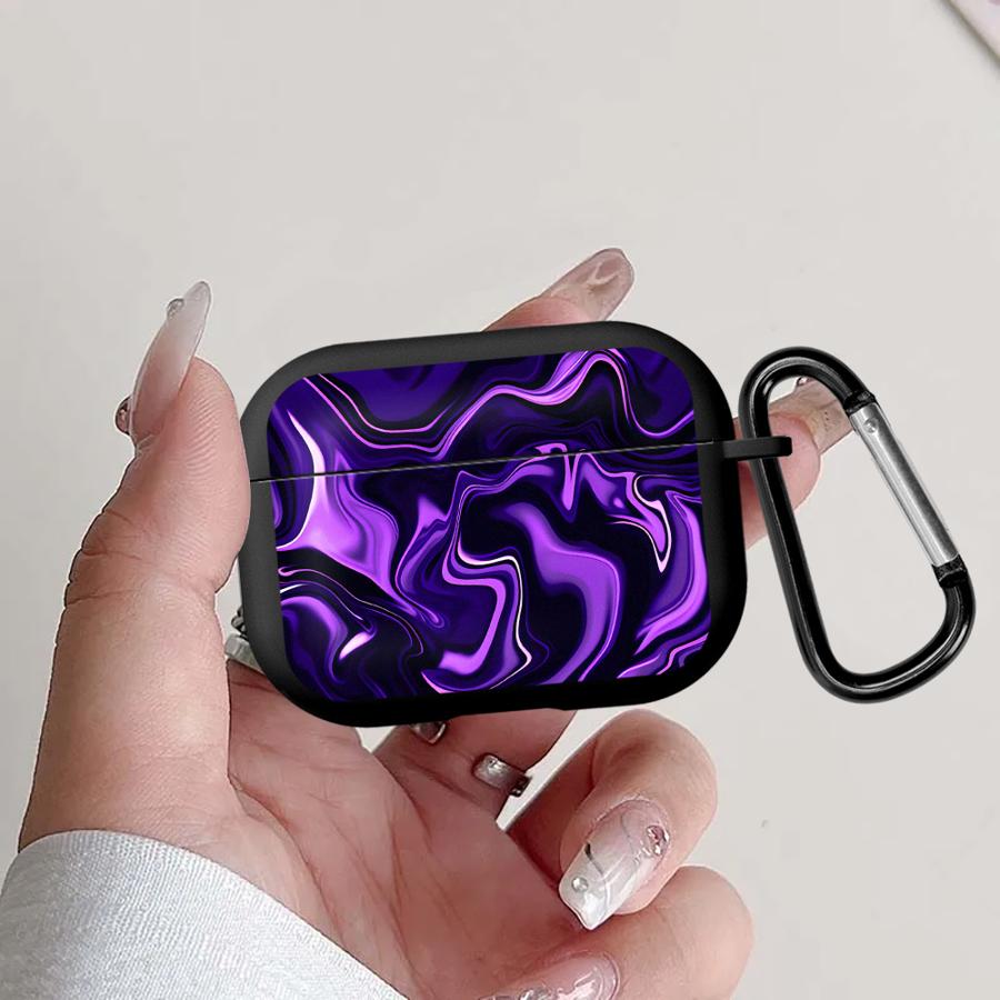 Case For Airpods 3 Pro2 Pro Pro3 2 4 1 Earphone Cases Cover Purple Swirl Abstract Art Paper