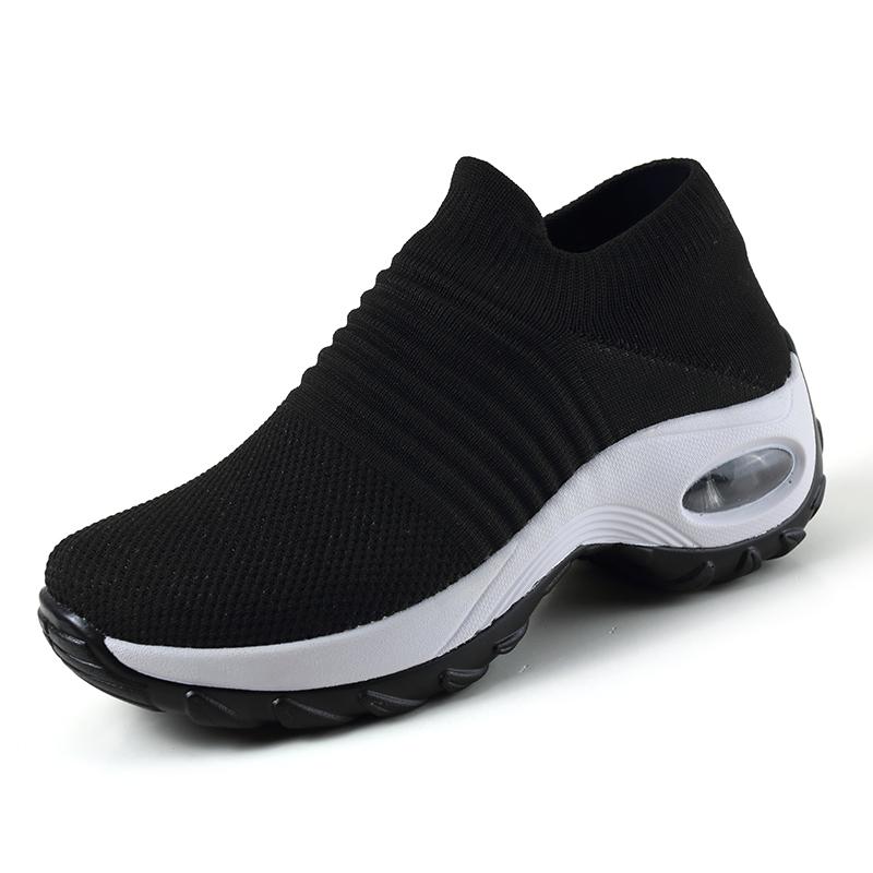Women Platform Shoes Flexibility Casual Sneakers Fashion Knited Sock Breathe Comfort Walking Shoe Loafers Non-slip Plus 35-44