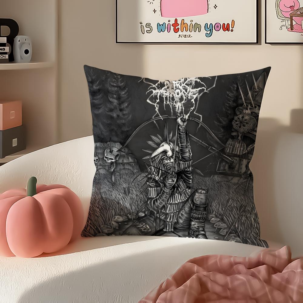 Black Metal Norwegian Art DDarkthrone Pillow Cushion Cover Pillowcase Short Plush Invisible Zipper Room Sofa Cushion Cover