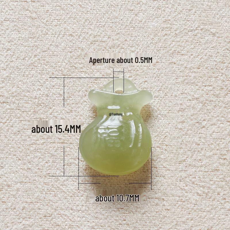 Natural Hetian Jade Money Bag Pendant Charm Bracelet Bangle Jade Accessories