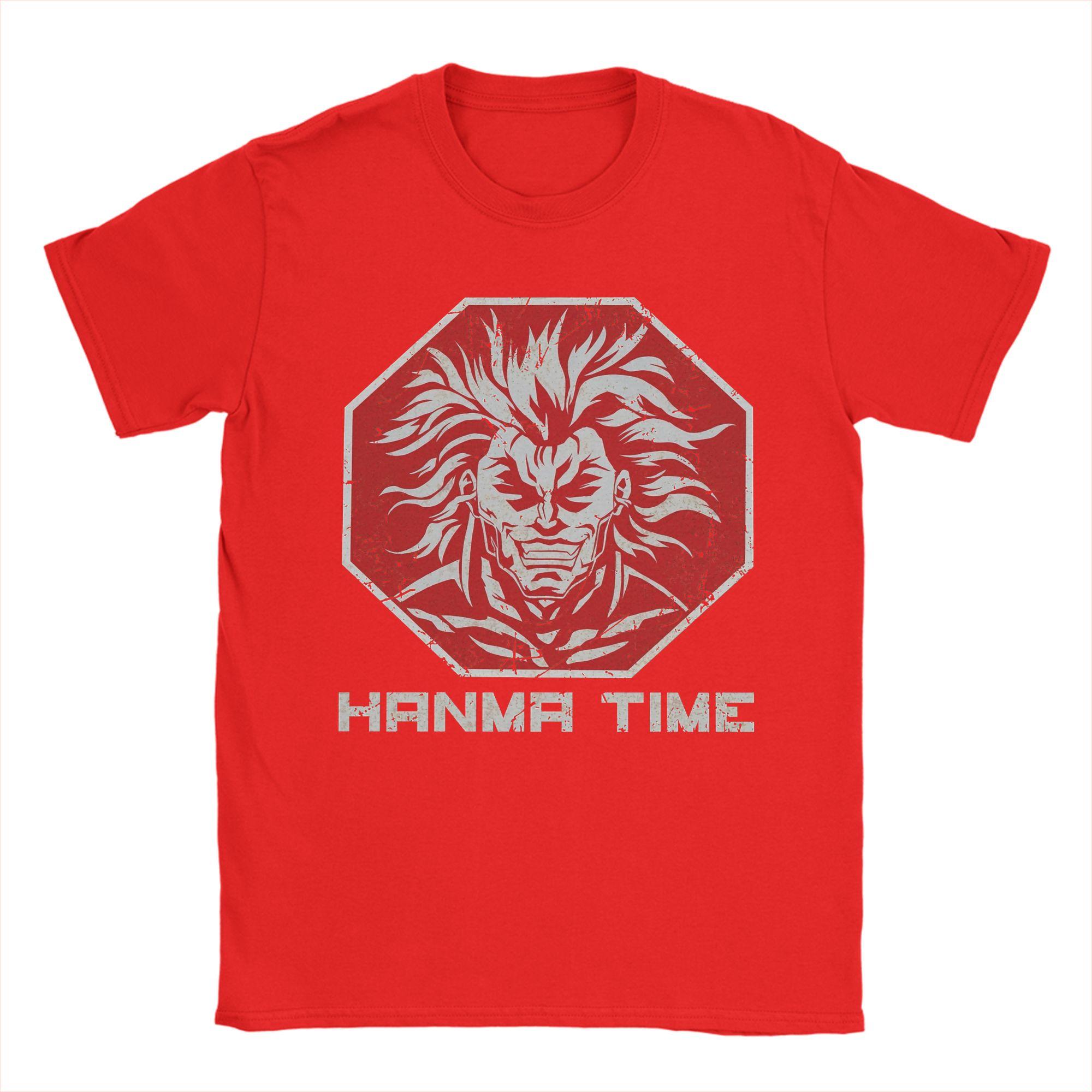 

Мужские Футболки Аниме Баки Hanma Time Одежда из Чистого Хлопка Повседневная Футболка с Коротким Рукавом и Круглым Вырезом Футболка с Принтом S