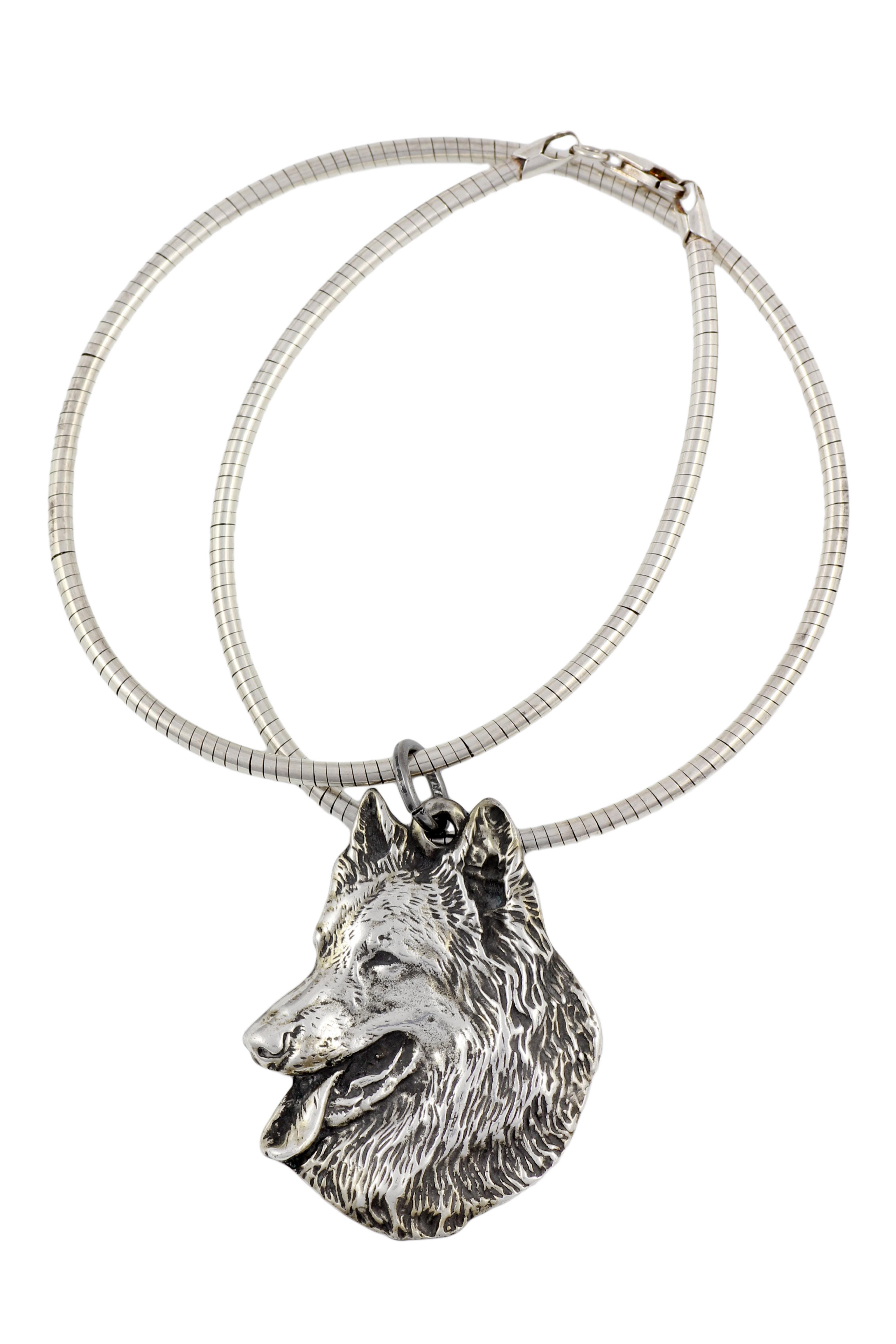 

Belgian Shepherd Dog, Belgian Sheepdog - Dog necklace, unique jewellery for the dog fan, unique adder pendant by Art-Dog brand срібний