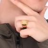 Vnox Heavy A-Z Initial Stamp Ring for Men Gold Color Solid Stainless Steel Signet Ring Chunky Punk Finger Jewelry Customize Gift