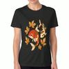 Koi Fish Womens Cotton T Shirt, Pure Cotton Premium Print,Durable And Longlasting,Casual Fashion,Golden Fish,Swimming Fish,Lucky Fish,Cherry Blossoms,